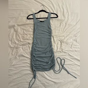 Turquoise ruched bodycon dress size L